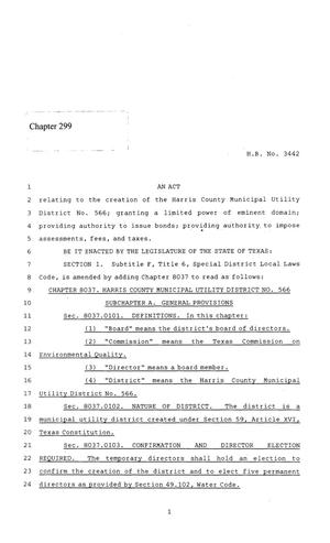 86th Texas Legislature, Regular Session, House Bill 3442, Chapter 299