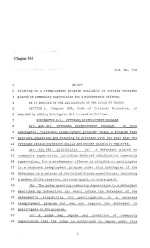 86th Texas Legislature, Regular Session, House Bill 714, Chapter 361