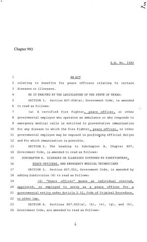 86th Texas Legislature, Regular Session, Senate Bill 1582, Chapter 993