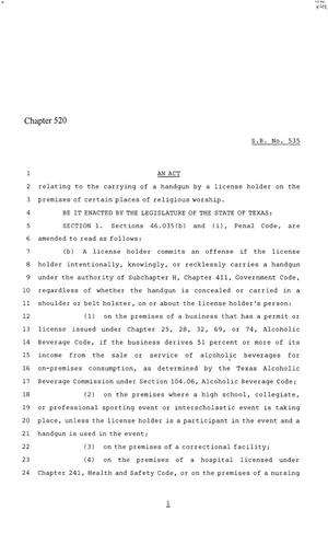 86th Texas Legislature, Regular Session, Senate Bill 535, Chapter 520