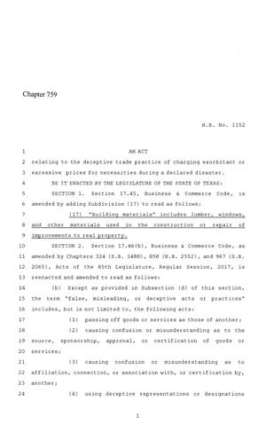 86th Texas Legislature, Regular Session, House Bill 1152, Chapter 759