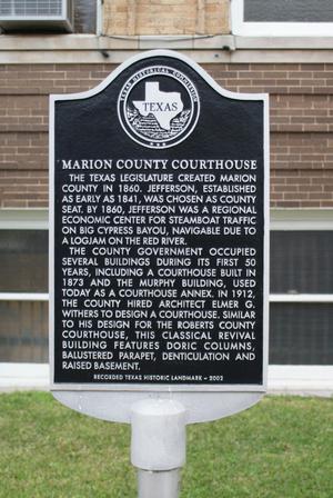 [Plaque by Marion County Courthouse]