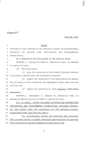 86th Texas Legislature, Regular Session, Senate Bill 1017, Chapter 617