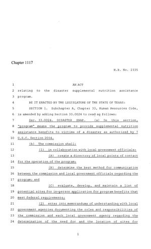 86th Texas Legislature, Regular Session, House Bill 2335, Chapter 1117