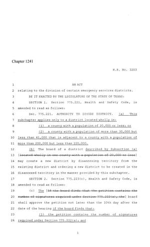 86th Texas Legislature, Regular Session, House Bill 3203, Chapter 1241