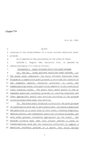 86th Texas Legislature, Regular Session, House Bill 1065, Chapter 754
