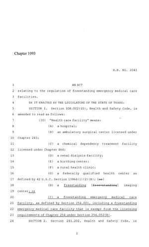86th Texas Legislature, Regular Session, House Bill 2041, Chapter 1093
