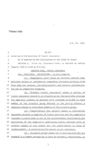 86th Texas Legislature, Regular Session, House Bill 2587, Chapter 1000