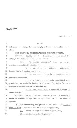 86th Texas Legislature, Regular Session, House Bill 170, Chapter 1356