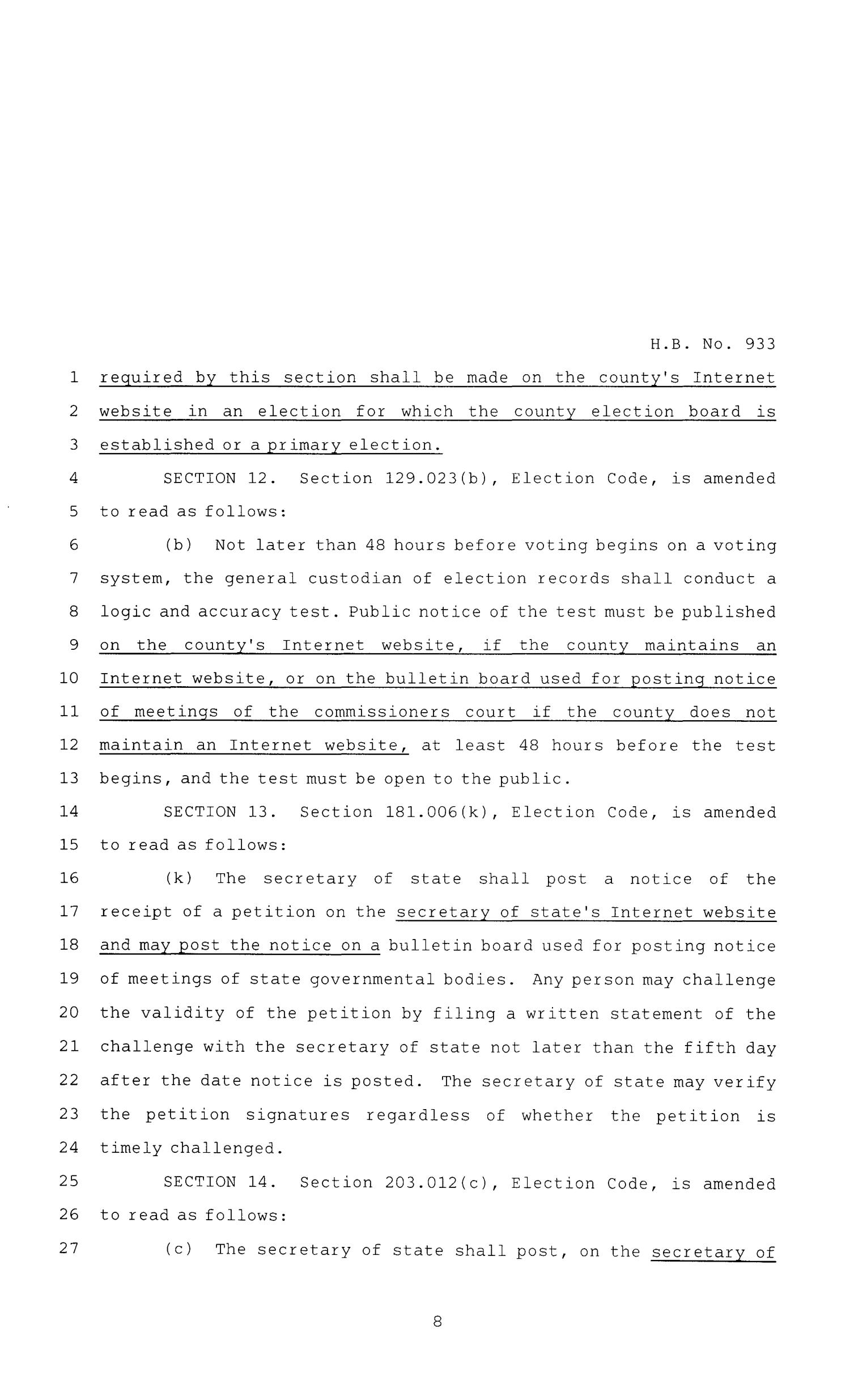 86th Texas Legislature, Regular Session, House Bill 933, Chapter 1052
                                                
                                                    [Sequence #]: 8 of 10
                                                