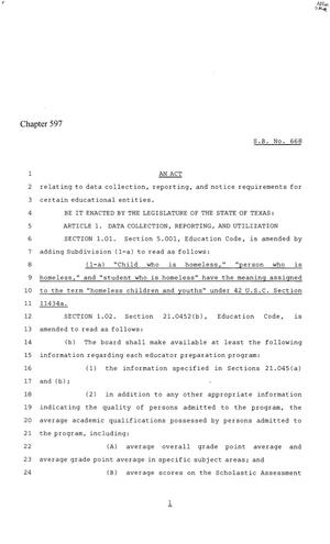 86th Texas Legislature, Regular Session, Senate Bill 668, Chapter 597