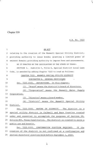 86th Texas Legislature, Regular Session, Senate Bill 1422, Chapter 559