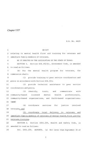 86th Texas Legislature, Regular Session, House Bill 4429, Chapter 1327
