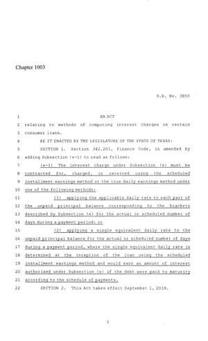 86th Texas Legislature, Regular Session, House Bill 3855, Chapter 1003