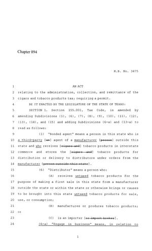 86th Texas Legislature, Regular Session, House Bill 3475, Chapter 894