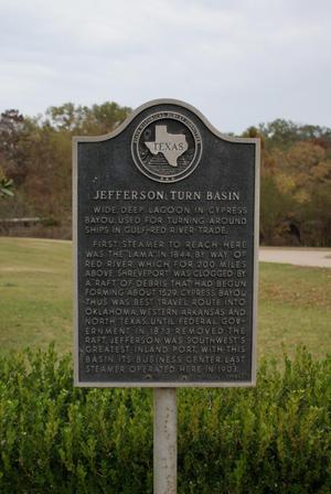 Primary view of object titled '[Plaque at the Jefferson Turn Basin]'.