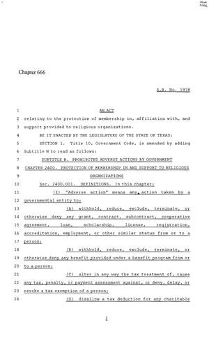 86th Texas Legislature, Regular Session, Senate Bill 1978, Chapter 666