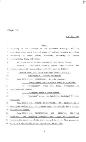 86th Texas Legislature, Regular Session, Senate Bill 592, Chapter 592