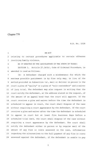 86th Texas Legislature, Regular Session, House Bill 1528, Chapter 770