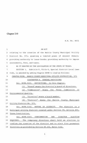 86th Texas Legislature, Regular Session, House Bill 4651, Chapter 210