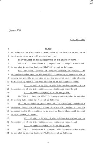 86th Texas Legislature, Regular Session, Senate Bill 1311, Chapter 990