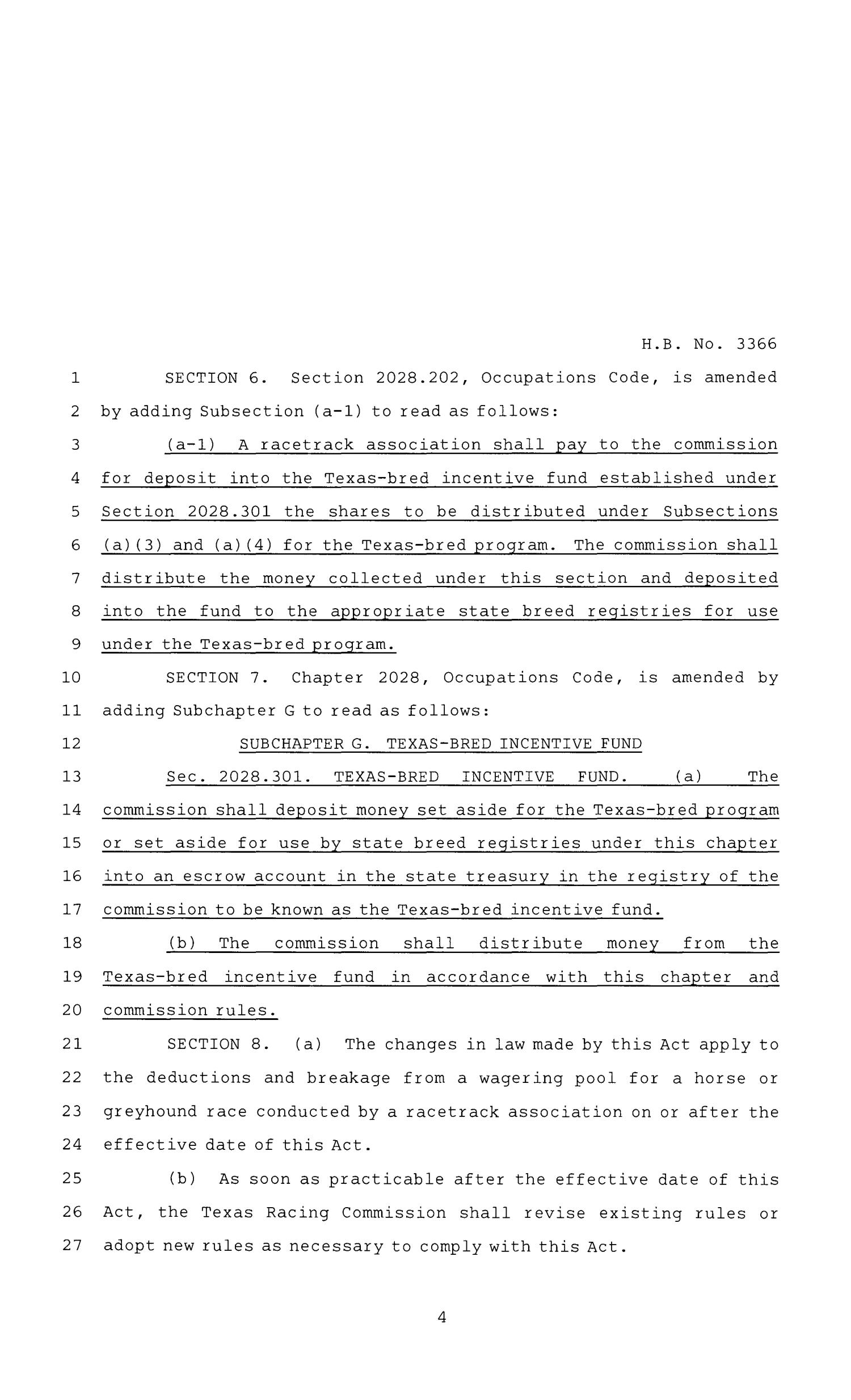 86th Texas Legislature, Regular Session, House Bill 3366, Chapter 1366
                                                
                                                    [Sequence #]: 4 of 6
                                                