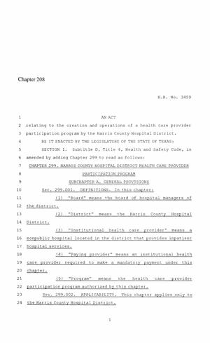 86th Texas Legislature, Regular Session, House Bill 3459, Chapter 208