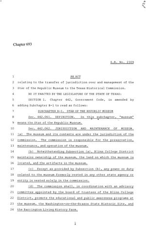 86th Texas Legislature, Regular Session, Senate Bill 2309, Chapter 693
