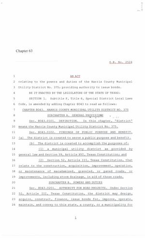 86th Texas Legislature, Regular Session, Senate Bill 2524, Chapter 63