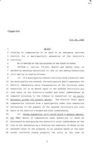 86th Texas Legislature, Regular Session, Senate Bill 1083, Chapter 618