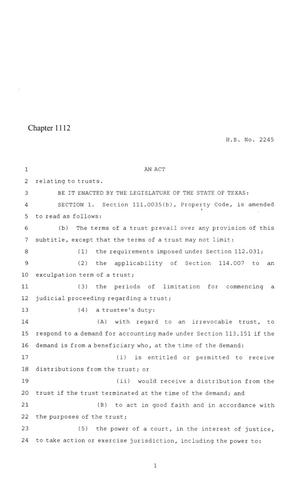 86th Texas Legislature, Regular Session, House Bill 2245, Chapter 1112
