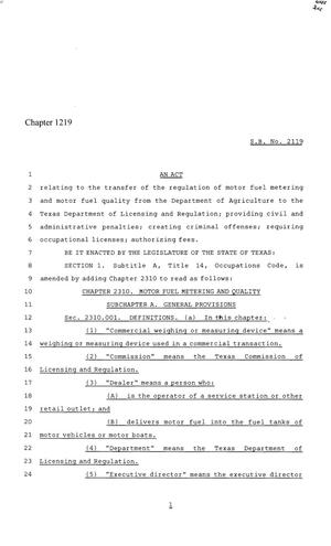 86th Texas Legislature, Regular Session, Senate Bill 2119, Chapter 1219