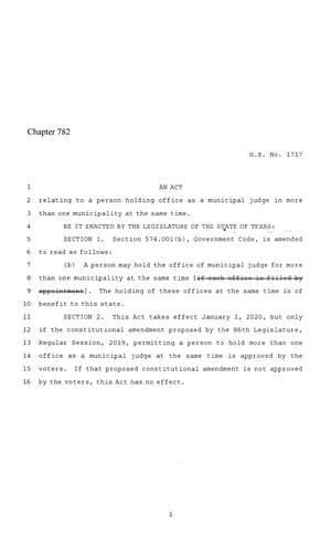 86th Texas Legislature, Regular Session, House Bill 1717, Chapter 782