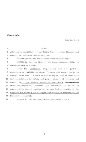 86th Texas Legislature, Regular Session, House Bill 2363, Chapter 1120