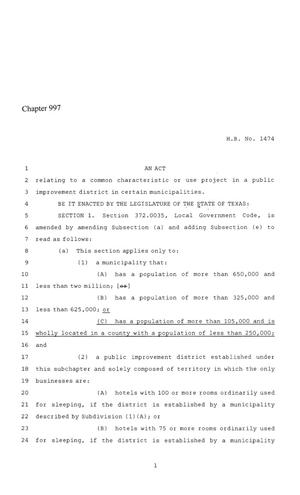 86th Texas Legislature, Regular Session, House Bill 1474, Chapter 997