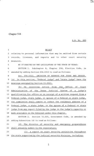 86th Texas Legislature, Regular Session, Senate Bill 489, Chapter 518