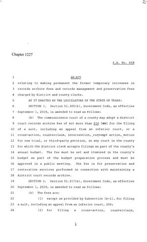 86th Texas Legislature, Regular Session, Senate Bill 658, Chapter 1227