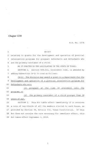 86th Texas Legislature, Regular Session, House Bill 1374, Chapter 1230