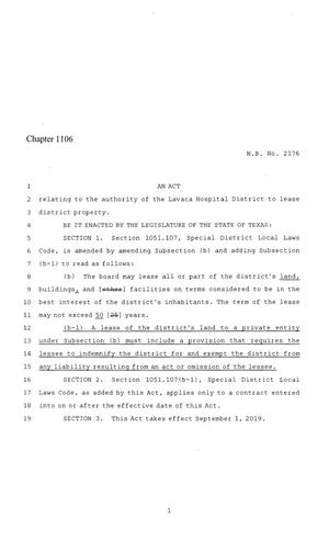 86th Texas Legislature, Regular Session, House Bill 2176, Chapter 1106