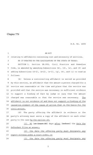 86th Texas Legislature, Regular Session, House Bill 1693, Chapter 779