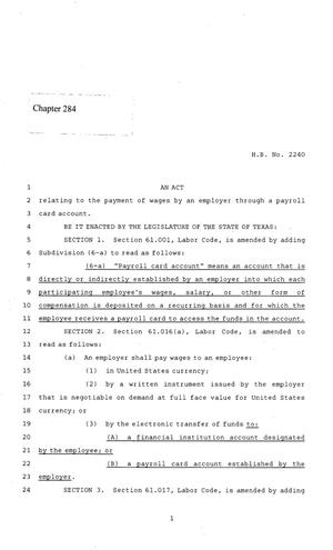 86th Texas Legislature, Regular Session, House Bill 2240, Chapter 284