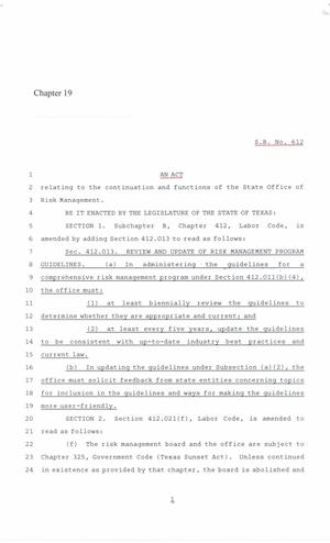 86th Texas Legislature, Regular Session, Senate Bill 612, Chapter 19