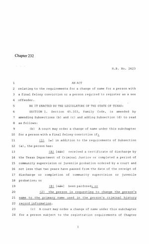 86th Texas Legislature, Regular Session, House Bill 2623, Chapter 232