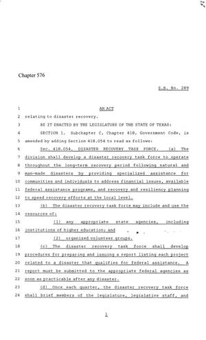 86th Texas Legislature, Regular Session, Senate Bill 289, Chapter 576