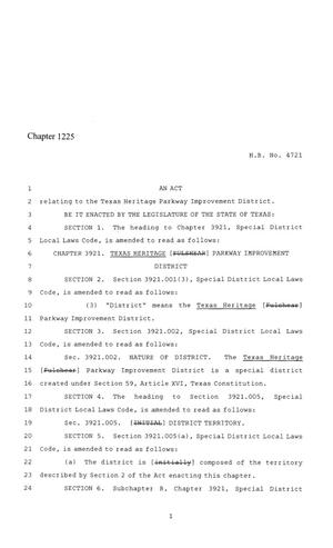 86th Texas Legislature, Regular Session, House Bill 4721, Chapter 1225