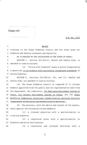86th Texas Legislature, Regular Session, Senate Bill 2151, Chapter 452