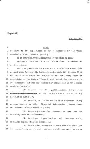 86th Texas Legislature, Regular Session, Senate Bill 911, Chapter 608