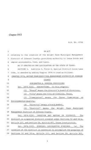 86th Texas Legislature, Regular Session, House Bill 4744, Chapter 1013