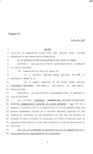86th Texas Legislature, Regular Session, Senate Bill 548, Chapter 521