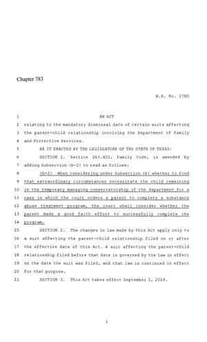 86th Texas Legislature, Regular Session, House Bill 1780, Chapter 783
